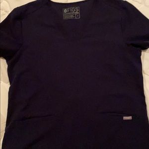 Figs medium navy 2 pocket scrub top